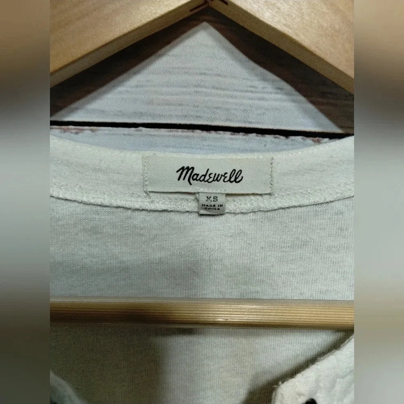 Madewell Libra Lace-up Tee in creamy white size XS - Picture 6 of 8